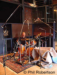 Online Studio Drummer Phil Robertson in the studio